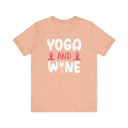 Yoga and Wine Unisex Jersey Short Sleeve Tee - Heather Peach / S - T-Shirt