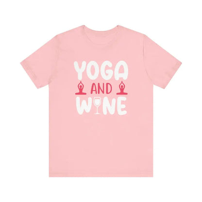 Yoga and Wine Unisex Jersey Short Sleeve Tee - Pink / S - T-Shirt