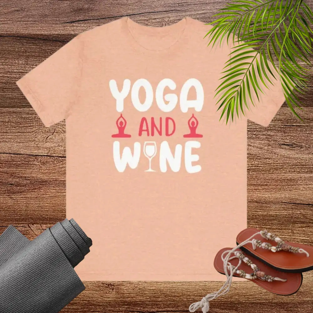 Yoga and Wine Unisex Jersey Short Sleeve Tee - T-Shirt