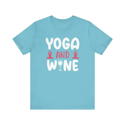 Yoga and Wine Unisex Jersey Short Sleeve Tee - Turquoise / S - T-Shirt