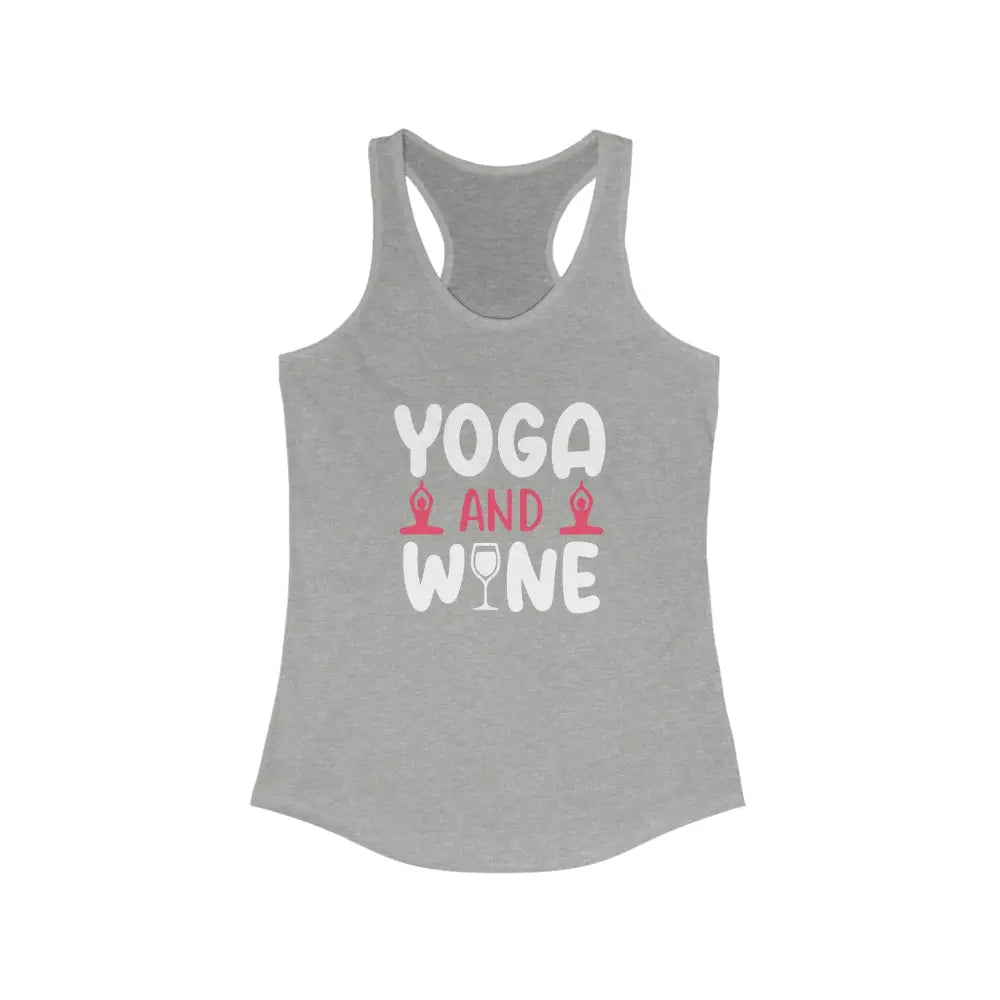 Yoga and Wine Women’s Ideal Racerback Tank - Heather Grey / XS - Tank Top