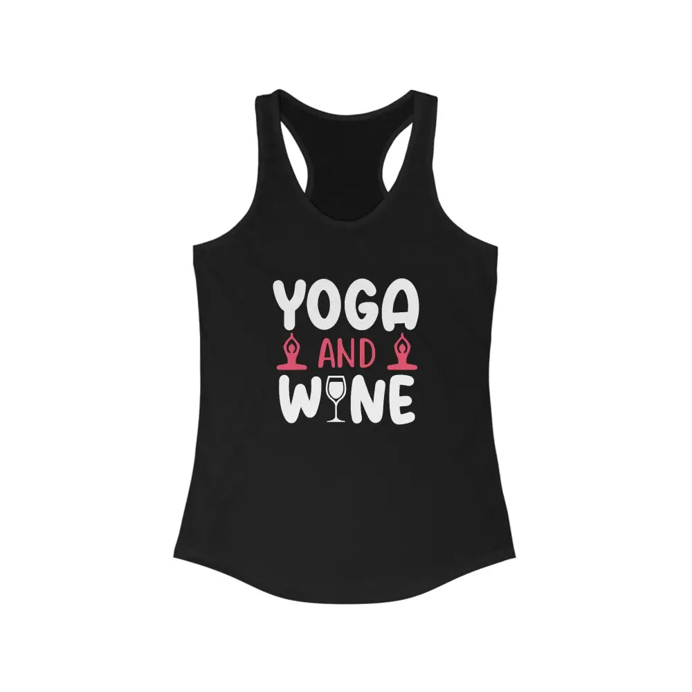 Yoga and Wine Women’s Ideal Racerback Tank - Solid Black / XS - Tank Top