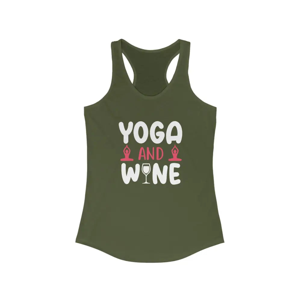 Yoga and Wine Women’s Ideal Racerback Tank - Solid Military Green / XS - Tank Top