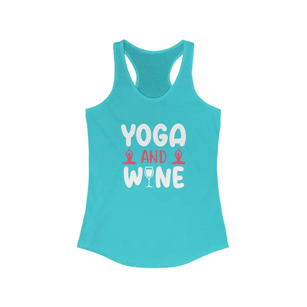 Yoga and Wine Women’s Ideal Racerback Tank - Solid Tahiti Blue / XS - Tank Top