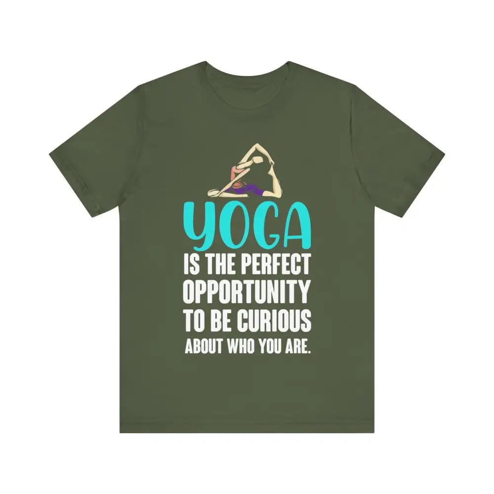 Yoga - Be Curious About Self unisex jersey short sleeve tee - Military Green / S - T-Shirt