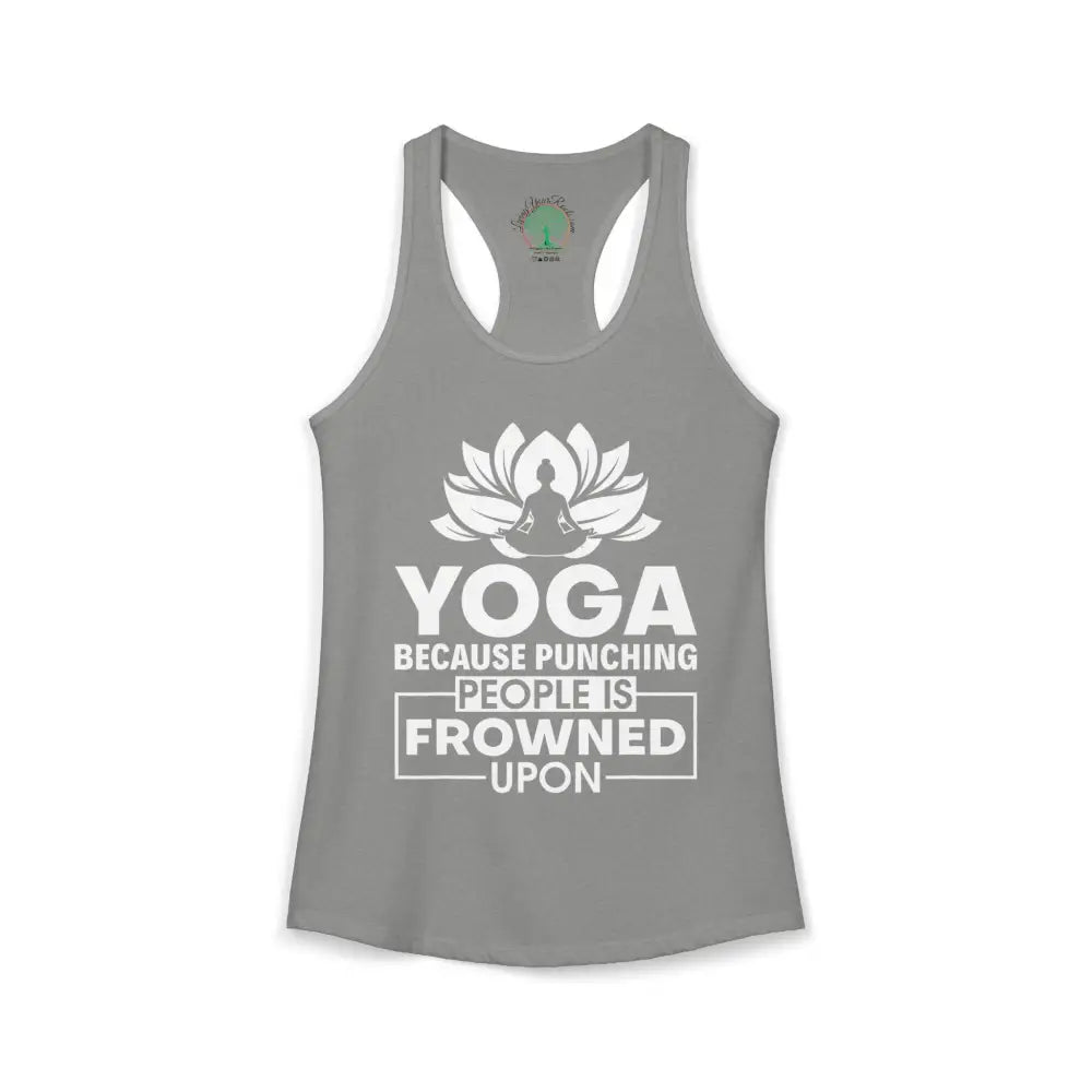 Yoga Because...Women’s Active Racerback Tank - XS / Heather Grey - Tank Top