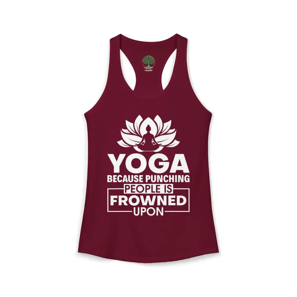 Yoga Because...Women’s Active Racerback Tank - XS / Solid Cardinal Red - Tank Top