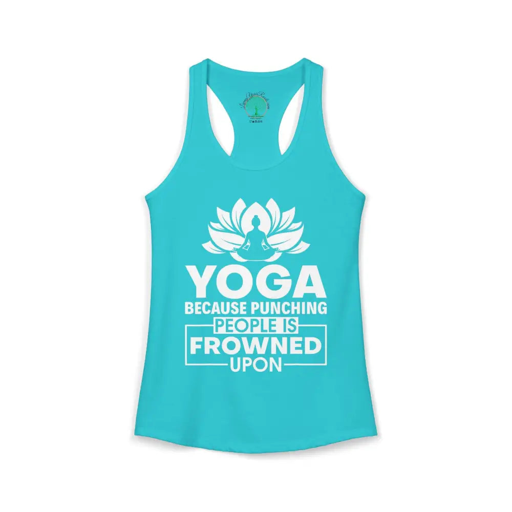 Yoga Because...Women’s Active Racerback Tank - XS / Solid Tahiti Blue - Tank Top