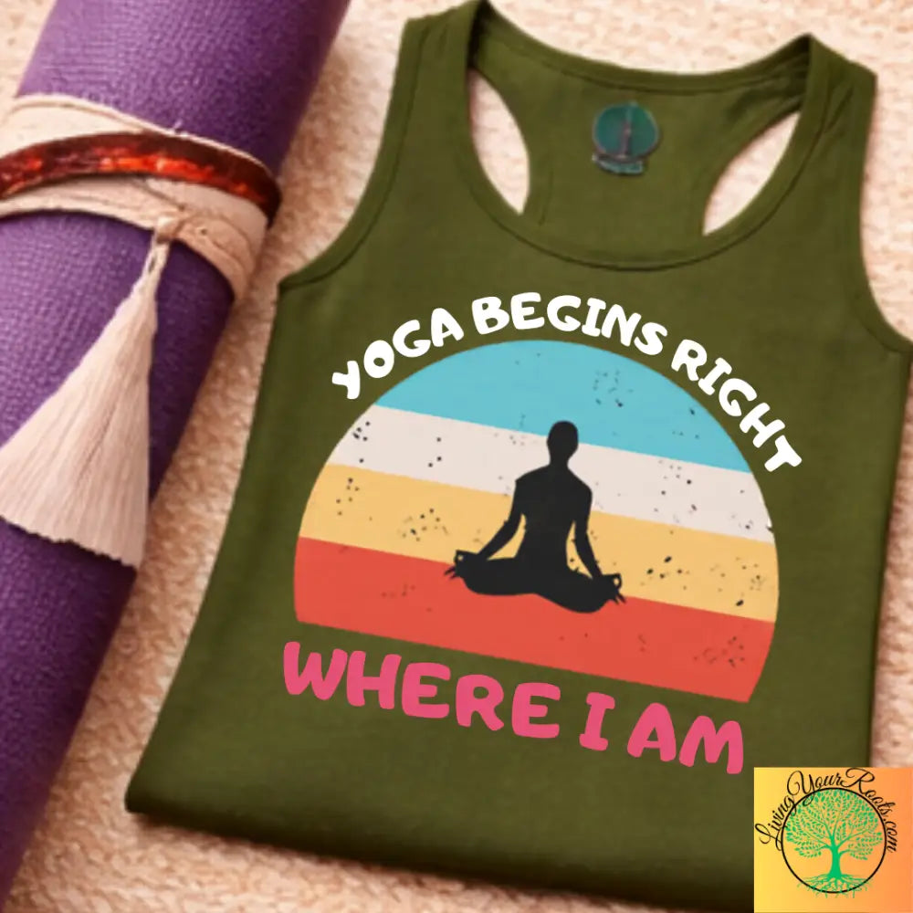 Yoga Begins Right Where I Am Racerback Tank - Tank Top