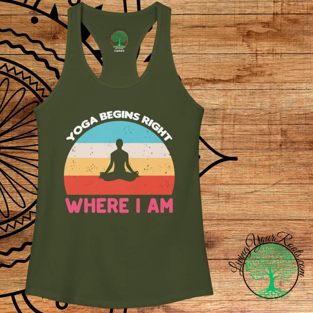 Yoga Begins Right Where I Am Racerback Tank - Tank Top