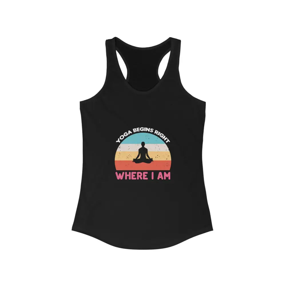 Yoga Begins Women’s Ideal Racerback Tank - Solid Black / XS - Tank Top