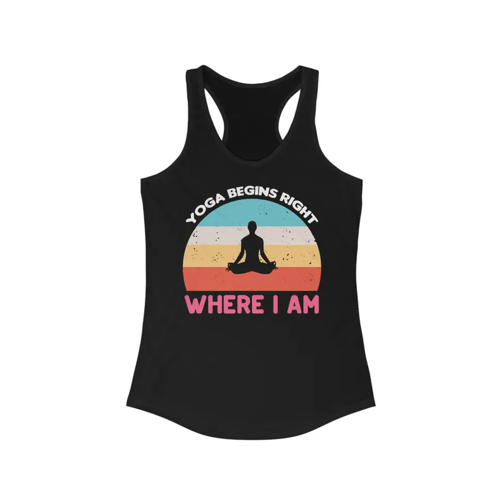 Yoga Begins Women’s Ideal Racerback Tank - Solid Black / XS - Tank Top