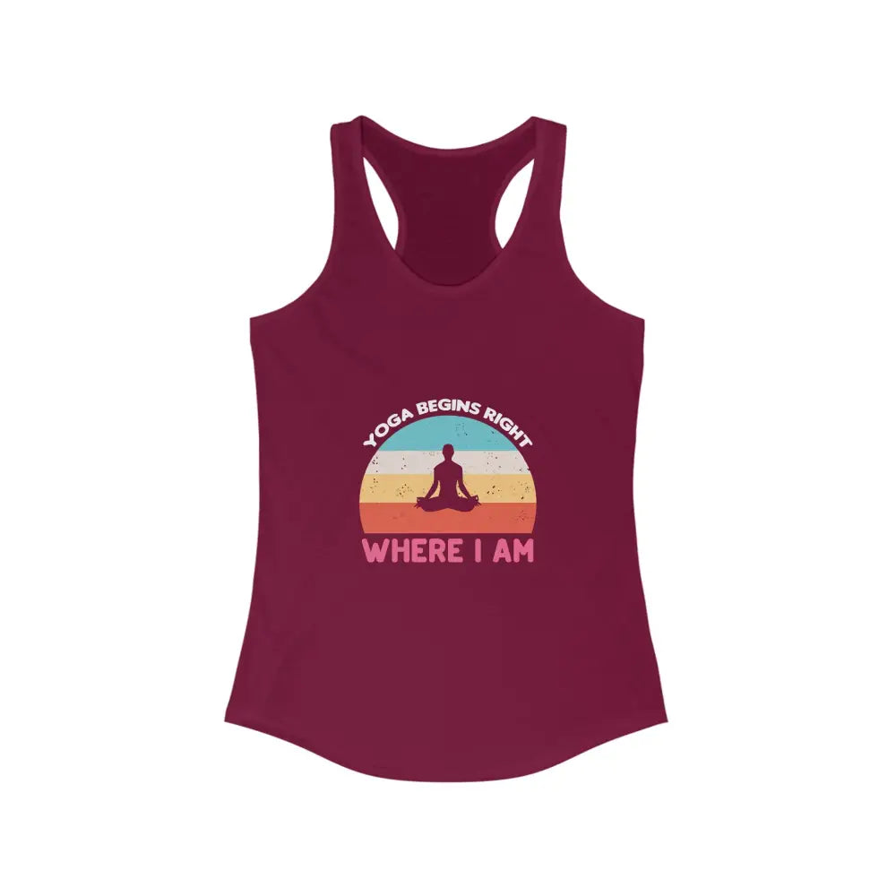 Yoga Begins Women’s Ideal Racerback Tank - Solid Cardinal Red / XS - Tank Top