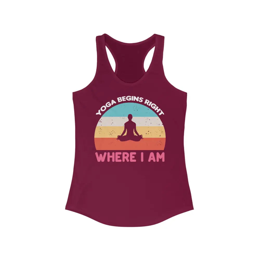 Yoga Begins Women’s Ideal Racerback Tank - Solid Cardinal Red / XS - Tank Top