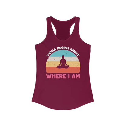 Yoga Begins Women’s Ideal Racerback Tank - Solid Cardinal Red / XS - Tank Top