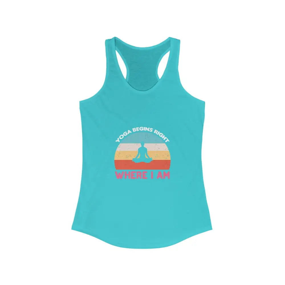 Yoga Begins Women’s Ideal Racerback Tank - Solid Tahiti Blue / XS - Tank Top