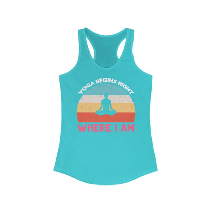 Yoga Begins Women’s Ideal Racerback Tank - Solid Tahiti Blue / XS - Tank Top