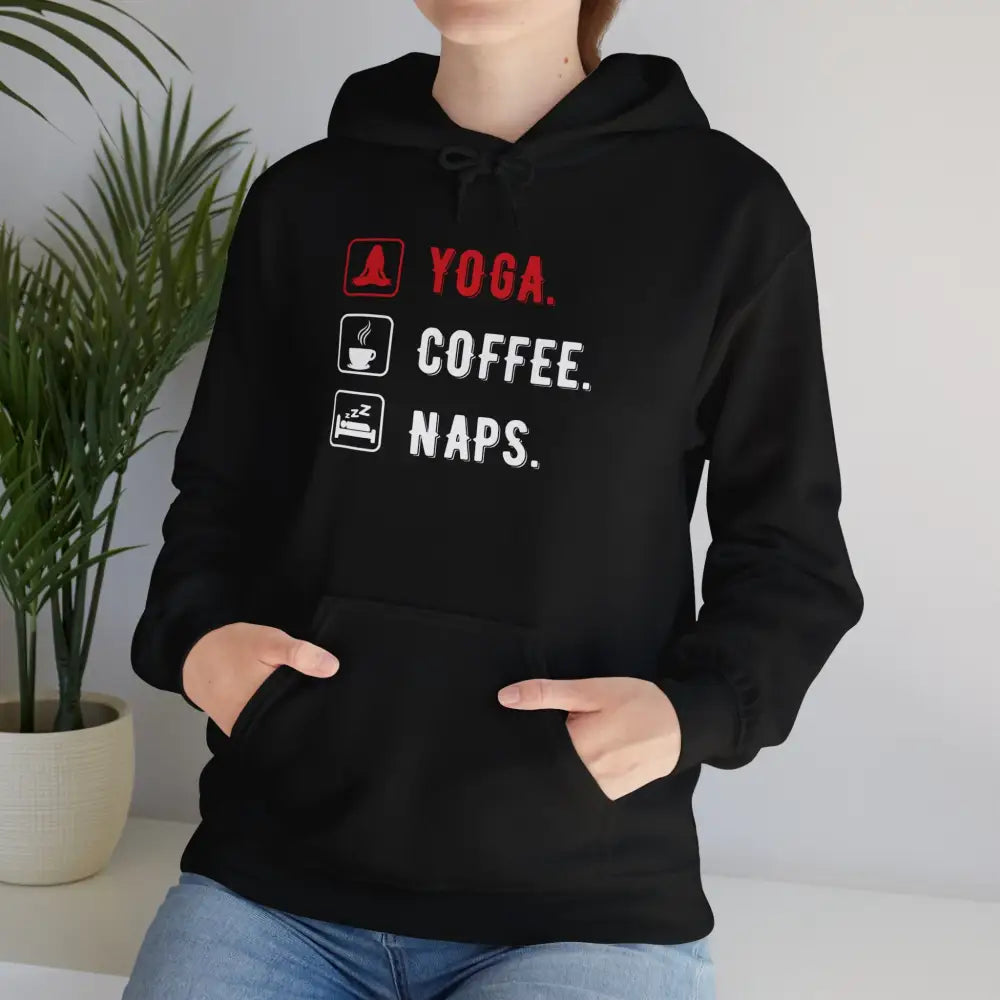 Yoga Coffee Naps Heavy Blend™ Hooded Sweatshirt - Black / S - Hoodie