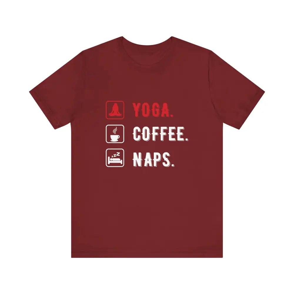 Yoga Coffee Naps Unisex Jersey Short Sleeve Yoga Tee - Cardinal / S - T-Shirt