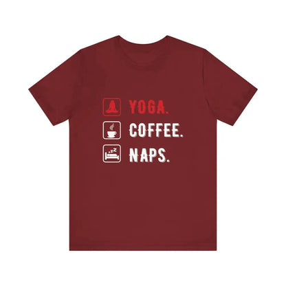 Yoga Coffee Naps Unisex Jersey Short Sleeve Yoga Tee - Cardinal / S - T-Shirt