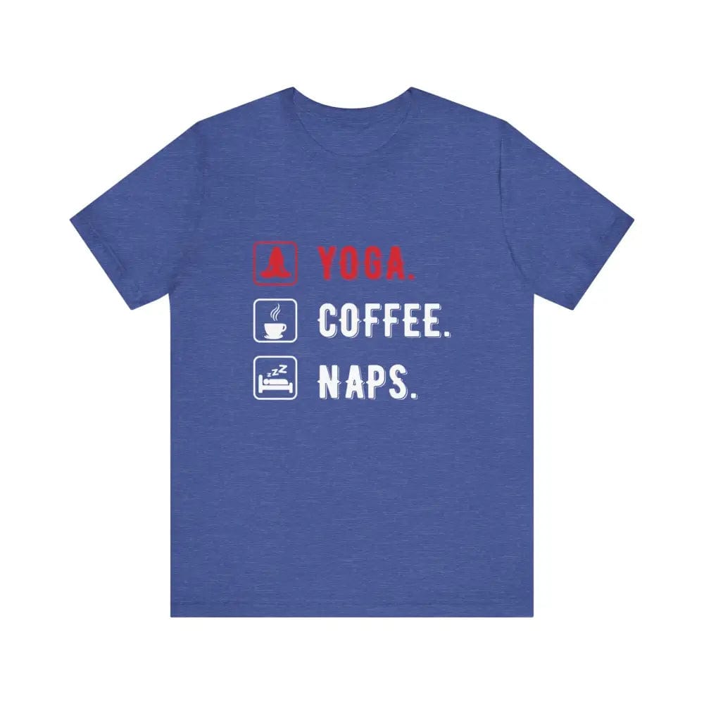 Yoga Coffee Naps Unisex Jersey Short Sleeve Yoga Tee - Heather True Royal / S - T-Shirt