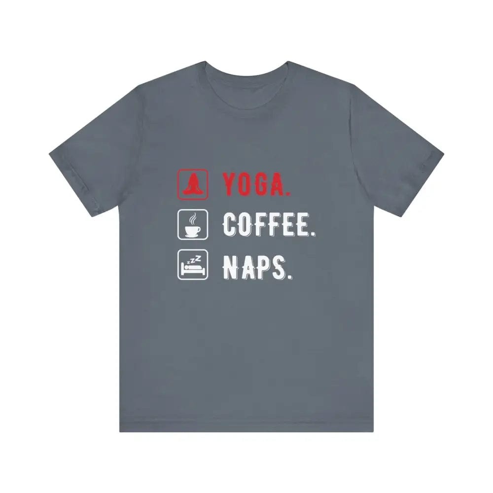 Yoga Coffee Naps Unisex Jersey Short Sleeve Yoga Tee - Steel Blue / S - T-Shirt