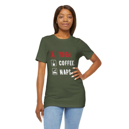 Yoga Coffee Naps Unisex Jersey Short Sleeve Yoga Tee - T-Shirt