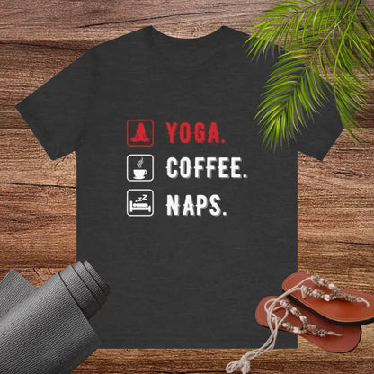 Yoga Coffee Naps Unisex Jersey Short Sleeve Yoga Tee - T-Shirt