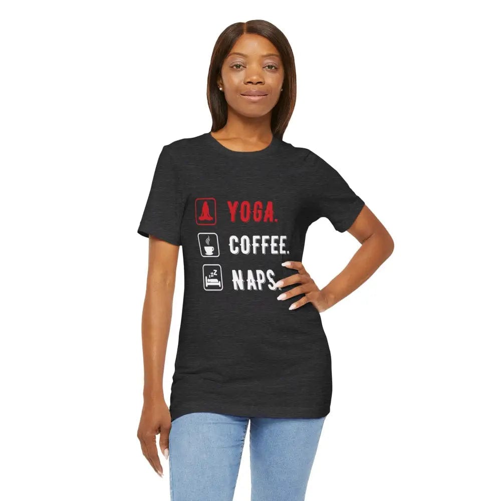 Yoga Coffee Naps Unisex Jersey Short Sleeve Yoga Tee - T-Shirt