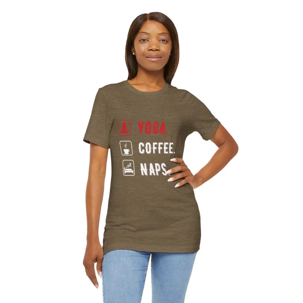 Yoga Coffee Naps Unisex Jersey Short Sleeve Yoga Tee - T-Shirt