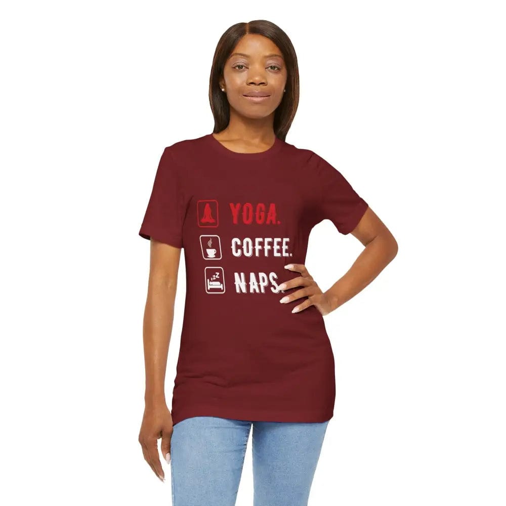 Yoga Coffee Naps Unisex Jersey Short Sleeve Yoga Tee - T-Shirt