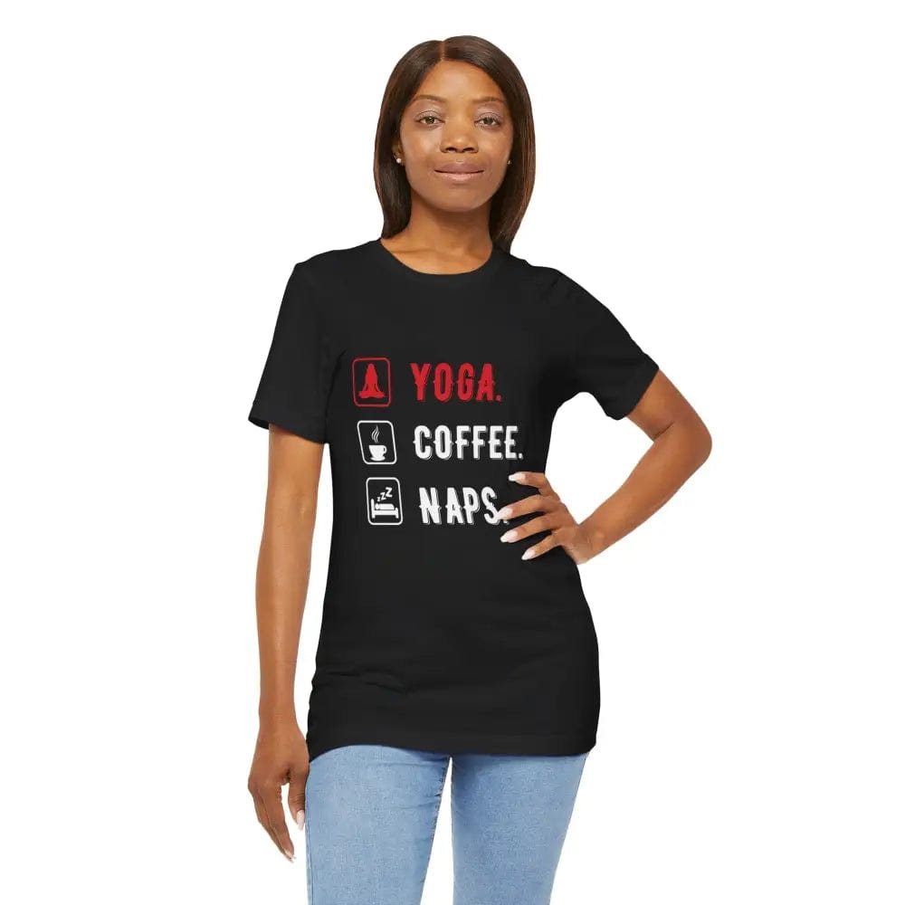 Yoga Coffee Naps Unisex Jersey Short Sleeve Yoga Tee - T-Shirt