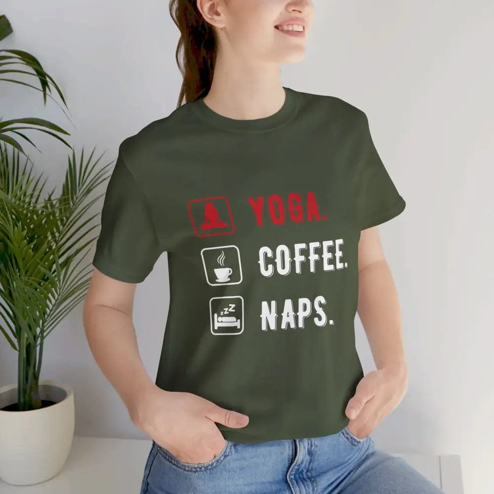 Yoga Coffee Naps Unisex Jersey Short Sleeve Yoga Tee - T-Shirt