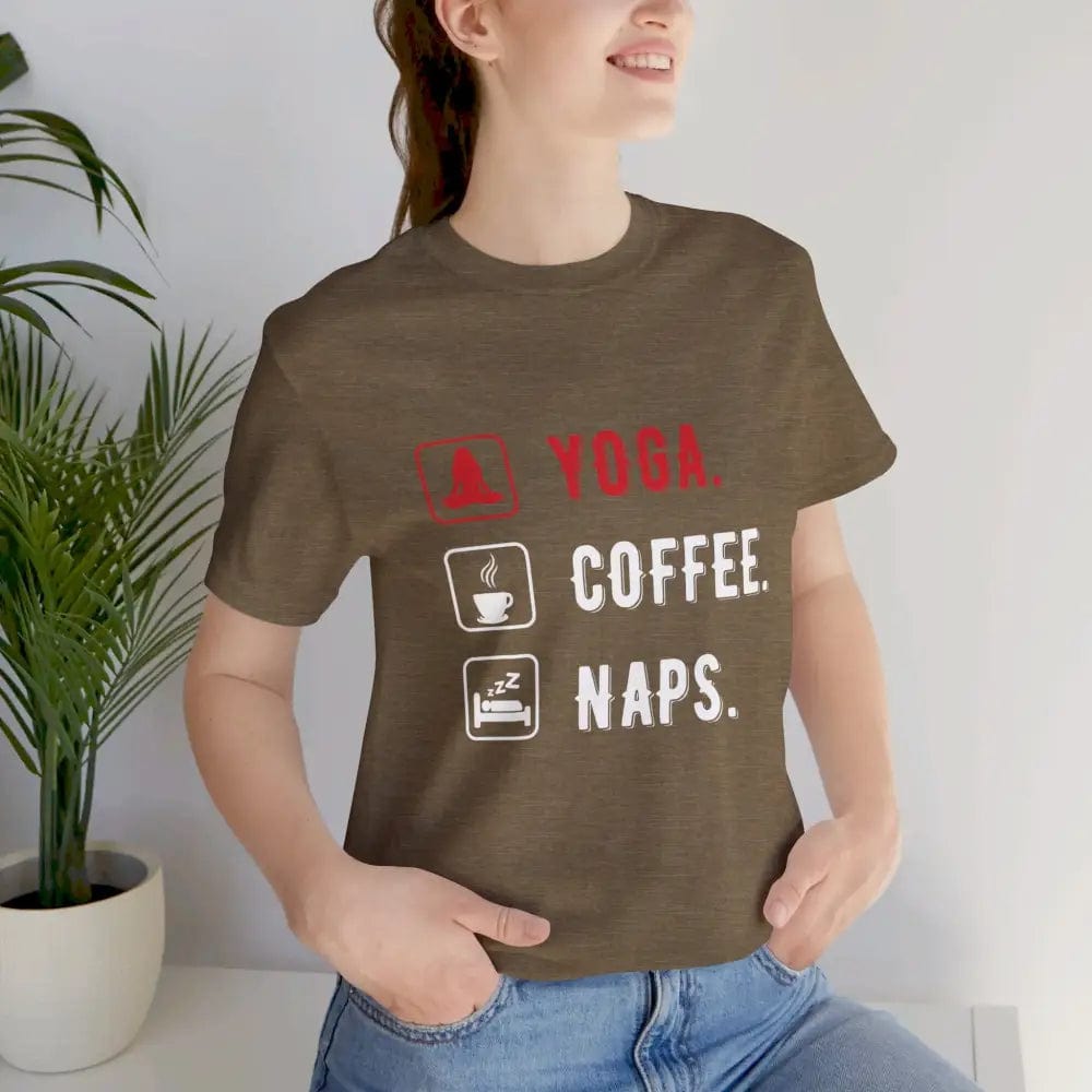 Yoga Coffee Naps Unisex Jersey Short Sleeve Yoga Tee - T-Shirt