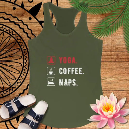 Yoga Coffee Naps Women’s Ideal Racerback Tank - Tank Top