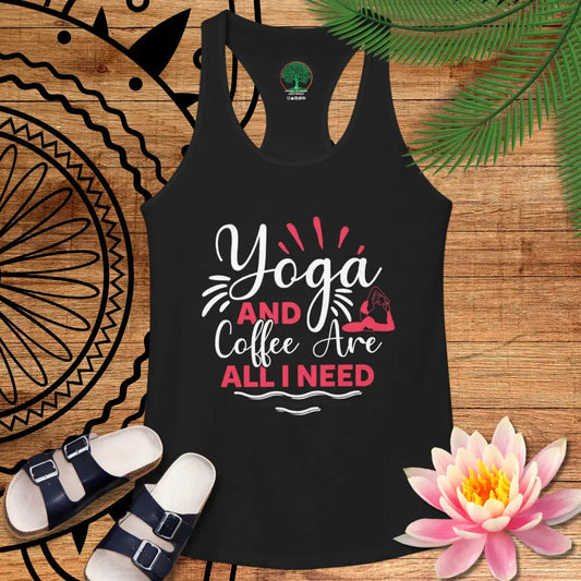Yoga & Coffee Racerback Tank - Tank Top