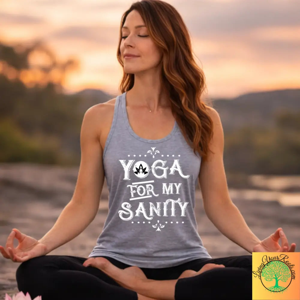 Yoga for My Sanity Racerback Tank, Women’s Yoga Tank Top - XS / Heather Grey - Tank Top