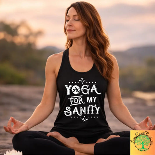 Yoga for My Sanity Racerback Tank, Women’s Yoga Tank Top - XS / Solid Black - Tank Top