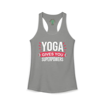 Yoga Gives You Superpowers Racerback Tank - XS / Heather Grey - Tank Top