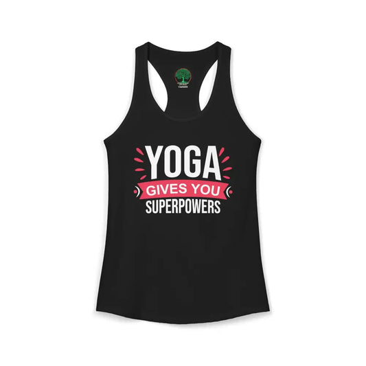 Yoga Gives You Superpowers Racerback Tank - XS / Solid Black - Tank Top