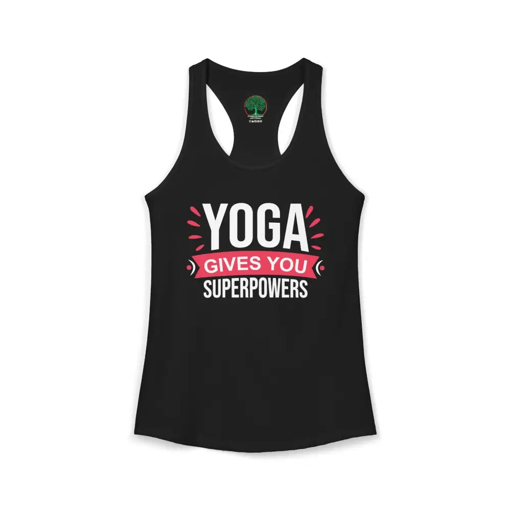 Yoga Gives You Superpowers Racerback Tank - XS / Solid Black - Tank Top