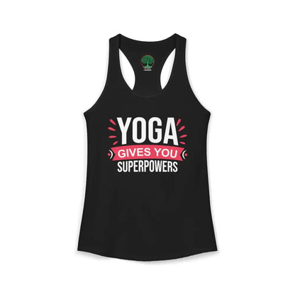 Yoga Gives You Superpowers Racerback Tank - XS / Solid Black - Tank Top