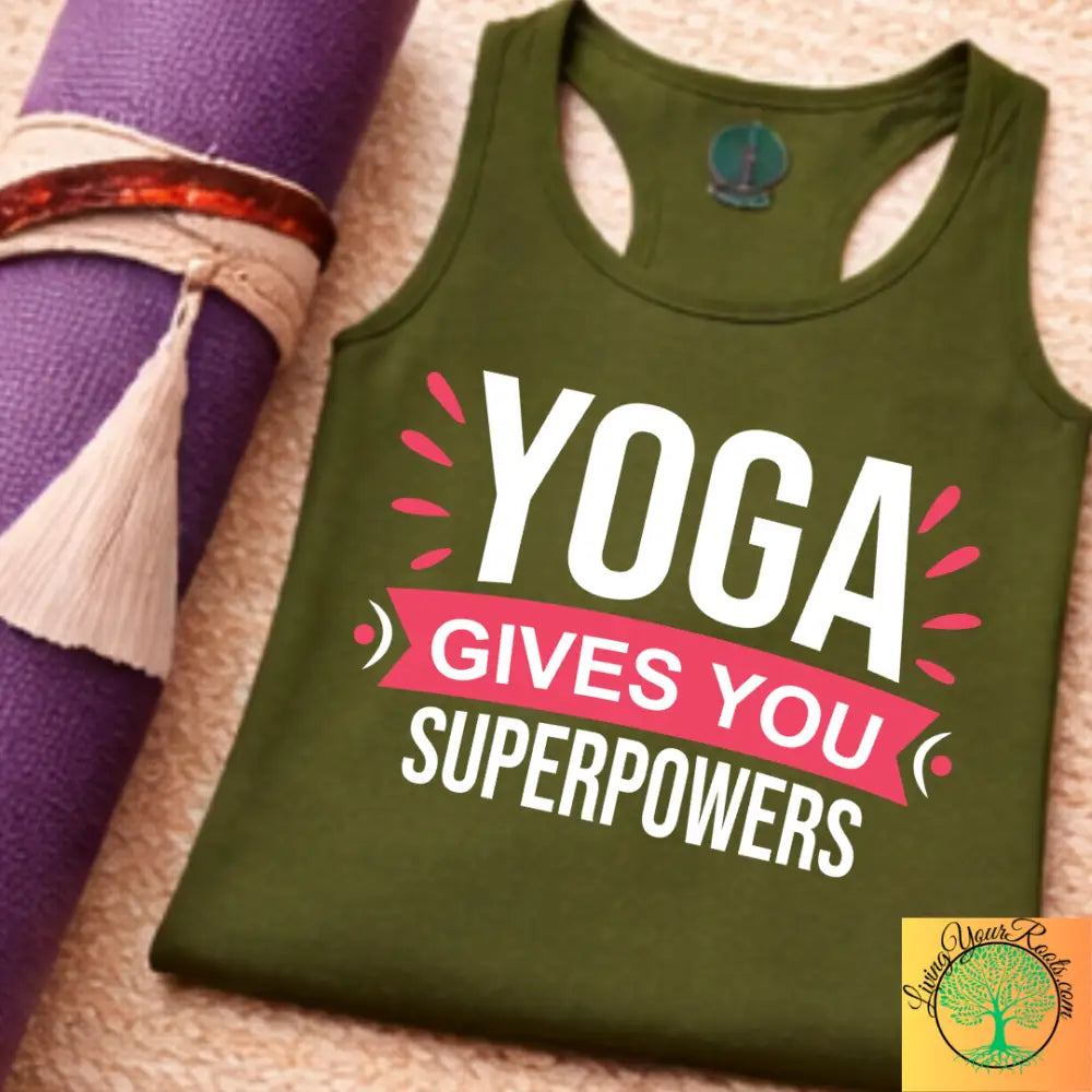 Yoga Gives You Superpowers Womans Racerback Tank - Tank Top