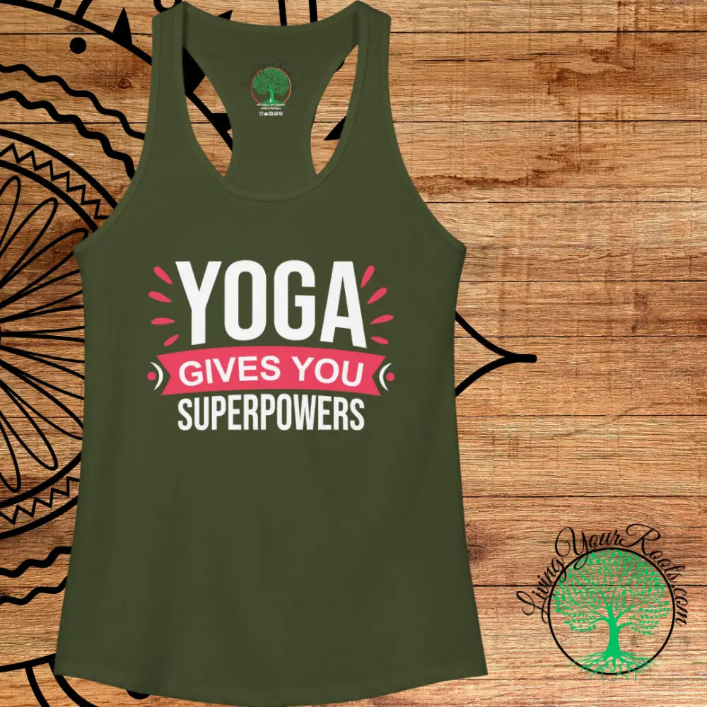 Yoga Gives You Superpowers Womans Racerback Tank - Tank Top