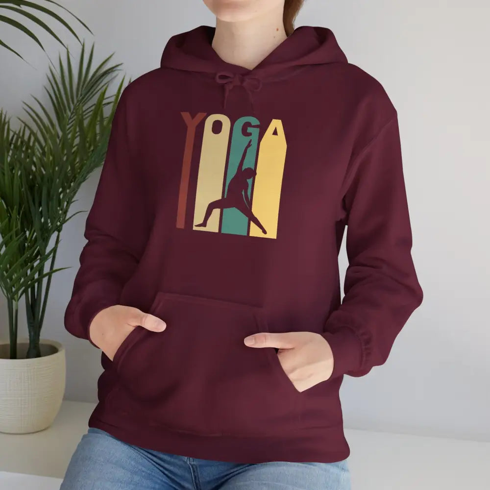 Yoga Heavy Blend™ Hooded Sweatshirt - Maroon / S - Hoodie