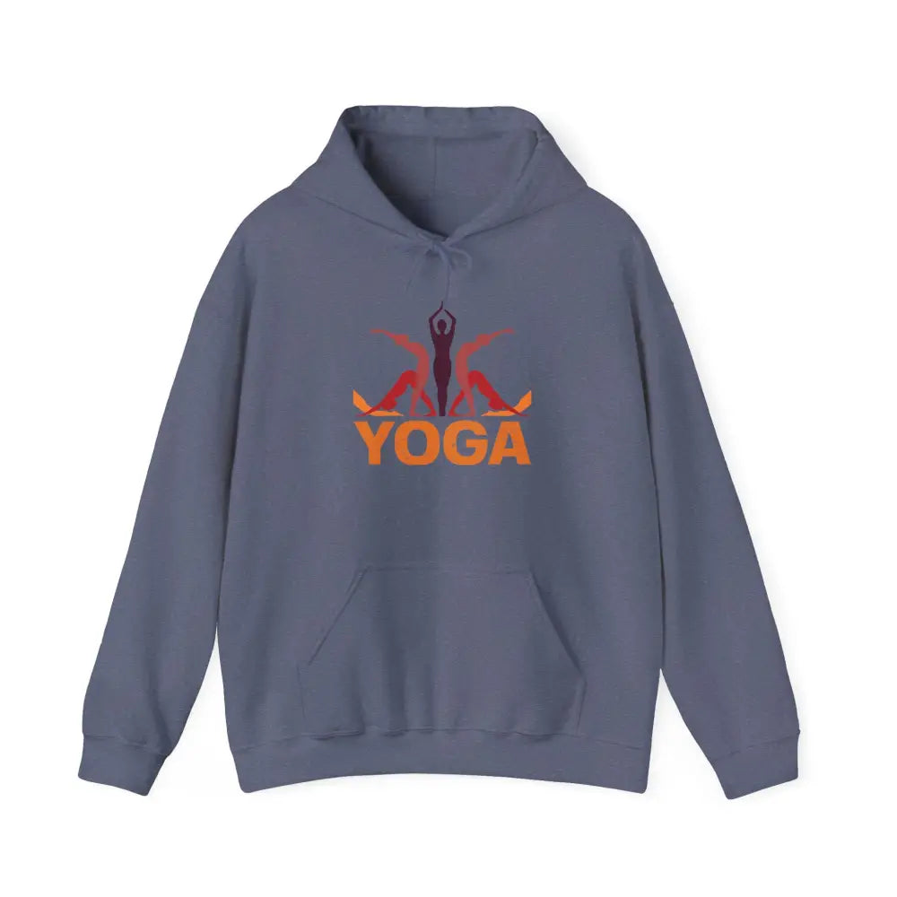 Yoga Hooded Sweatshirt, Retro Sunset Yoga Pose Pullover - Hoodie