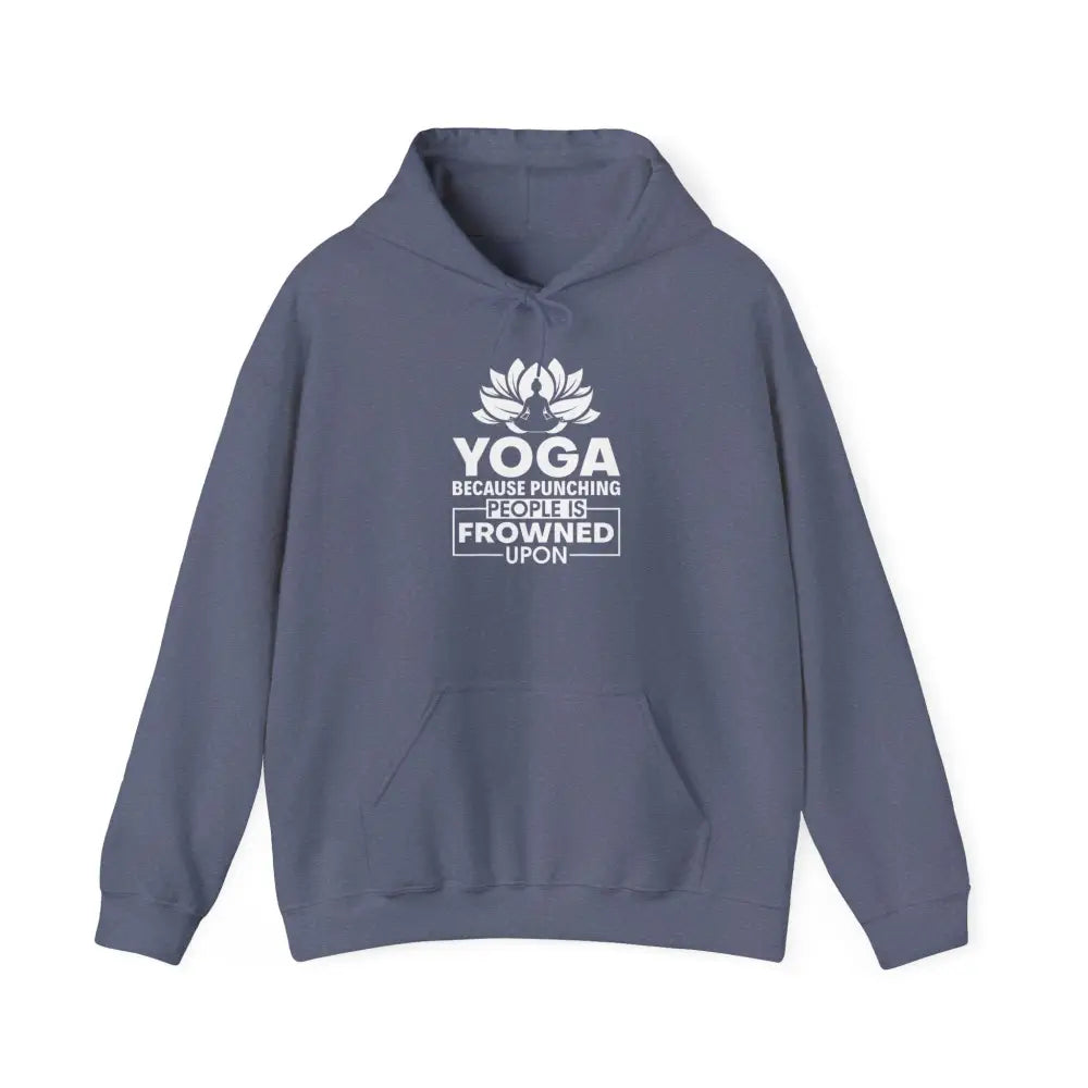 Yoga Hoodie, ’Yoga Because Punching People Is Frowned Upon’ Lotus Sweatshirt - Hoodie