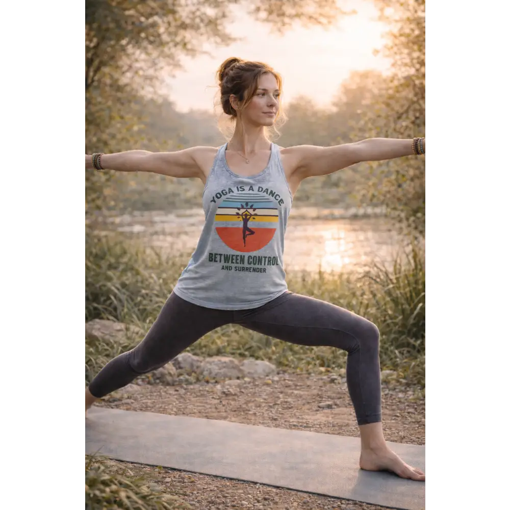 Yoga Is a Dance Racerback Tank, Inspirational Women’s Yoga Tank Top - XS / Heather Grey - Tank Top
