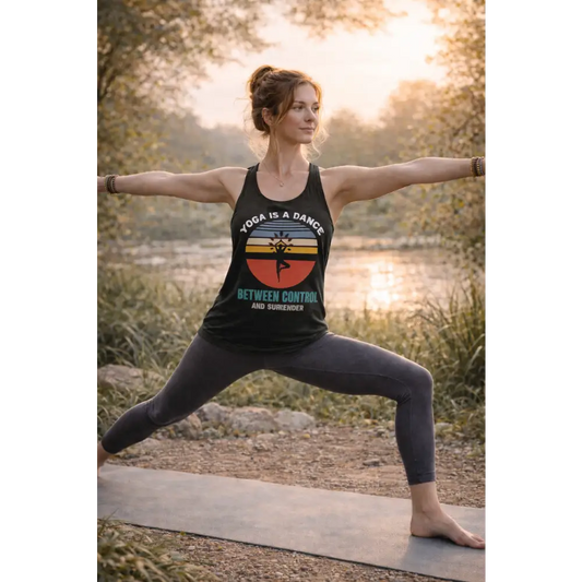Yoga Is a Dance Racerback Tank, Inspirational Women’s Yoga Tank Top - XS / Solid Black - Tank Top