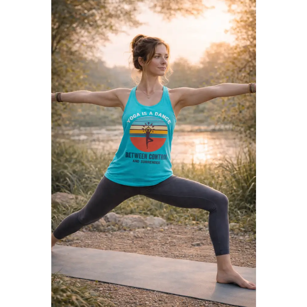 Yoga Is a Dance Racerback Tank, Inspirational Women’s Yoga Tank Top - XS / Solid Tahiti Blue - Tank Top